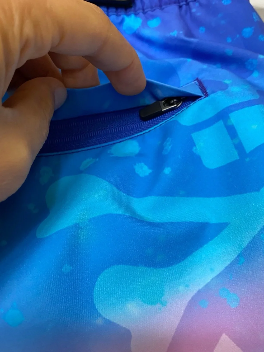 Psycho Bunny Blue-to-Pink Gradient Skull Swim Shorts